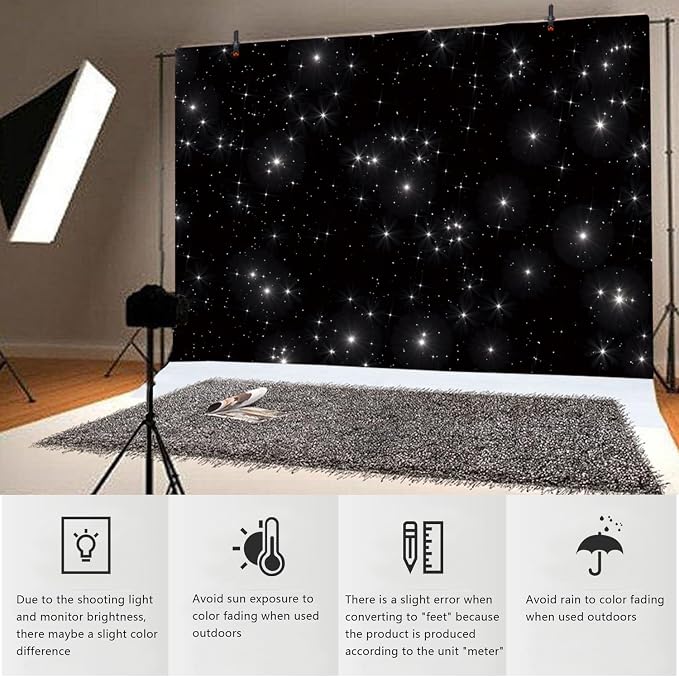YongFoto Night Sky Stars Backdrop 10x6.5ft Universe Space Starry Galaxy Stars Photography Background Birthday Wedding Baby Shower Party Banner Decorations Photo Studio Booth Props Portrait Photoshoot