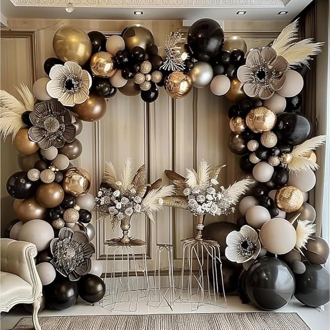Captank Black Balloons Double Stuffed Balloon Garland Arch Kit Latex Different Size 18/12/5 inch for Birthday Graduation Anniversary Holiday New Year Halloween Ridder Star Wars Theme Party Decorations