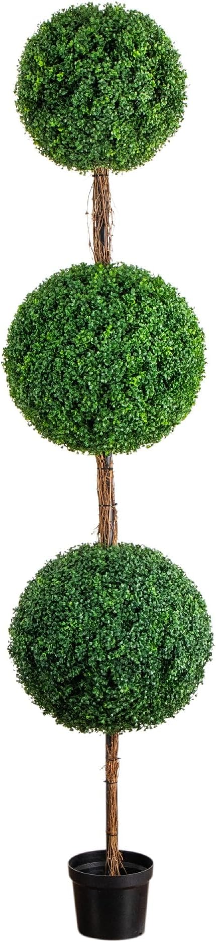 Nearly Natural 8ft UV Resistant Artificial Triple Ball Boxwood Topiary Tree Indoor/Outdoor