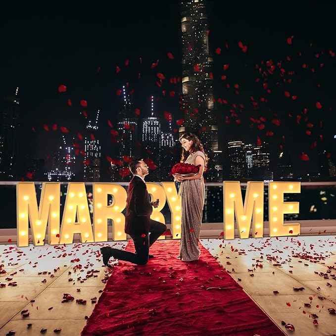Marquee Letters 4 Feet Tall Large Light Up Letters T Happy Birthday Decorations Marry Me Engagement Party Decor Yellow Light Birthday Decorations Balloon Arch Kit Foam Sign T