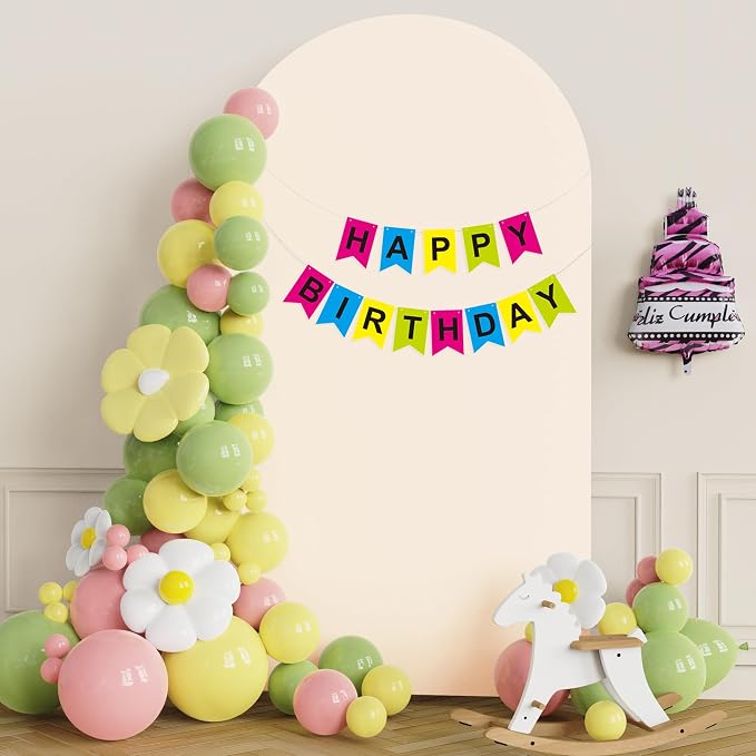 Putros Arch Backdrop Stand and Cover Set, 7.2ft, Gold Arch Stand with Beige Cover, Metal Arched Background Frame for Wedding, Birthday Party, Baby Shower, Photography Decoration