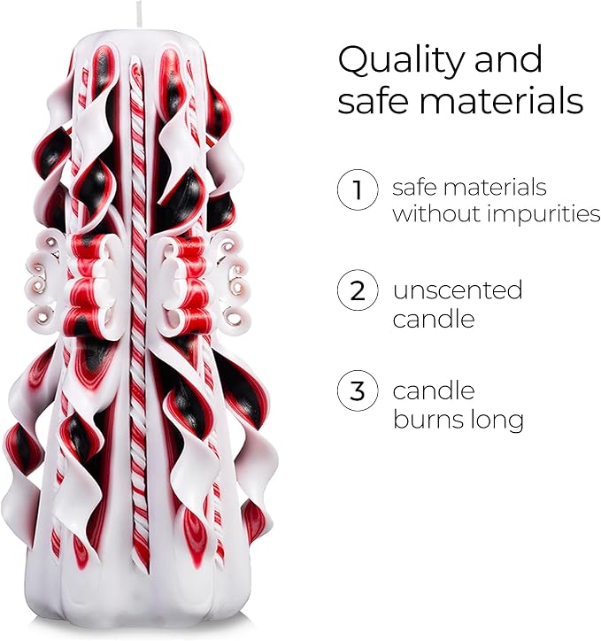 Carved Candles - Handmade Long Burning Decorative Luxury Candles - Unscented - Perfect for Home Decor, Relaxation, Gifts for Women, Special Occasions, Christmas Gift for Mom - Eastern Tale