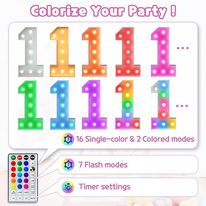 Marquee Numbers 18th Birthday Decoration: Colorful 3FT Large Light Up 18 Year Old Birthday Decorations Anniversary Backdrop Cardboard Sign 18 Colors Number 18 Mosaic Balloon Frame