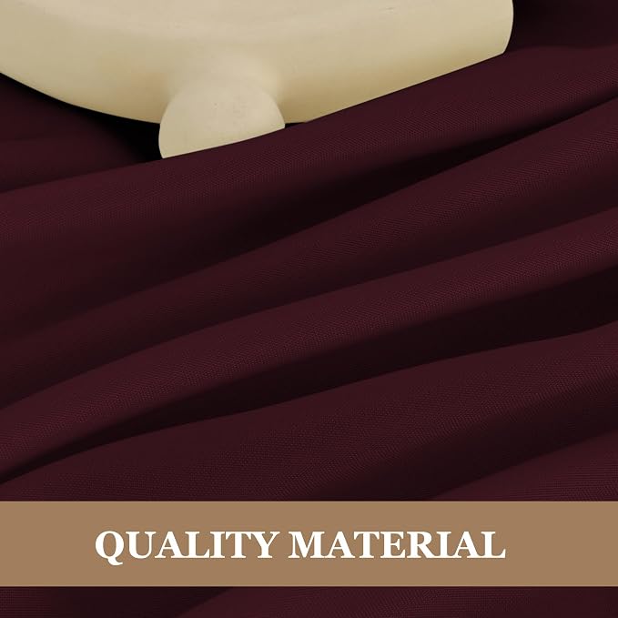 Fitable 6 Pack Square Tablecloths - 70 x 70 Inches - Stain Resistant and Reusable Table Clothes, Burgundy Polyester Fabric Table Covers for Dining, Card Tables, Coffee Tables