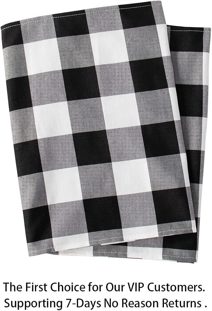 Buffalo Plaid Table Runner 13''x72'' Black and White Check Christmas Table Runner Gingham Runner for Table Family Dinner Outdoor or Indoor Parties Thanksgiving Christmas & Gathering