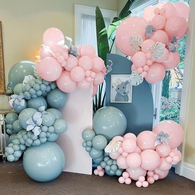Pastel Light Pink Balloons Double Stuffed Pink Balloon Garland Arch Kit Different Sizes 18/12/5 Inch For Birthday Baby Shower Gender Reveal Bridal Party Decorations