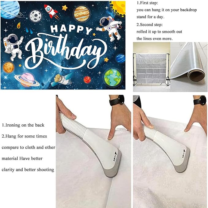 Space Themed Party Backdrop for Children, 5x3ft Cartoon Outer Space Photography Background, Galaxy Starry Sky Decoration Ideal for Kids’ Birthday Parties & Astronomy Enthusiast Events
