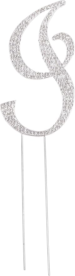 LOVENJOY Gift-Boxed 2.8" Rhinestone Letter I Cake for Topper