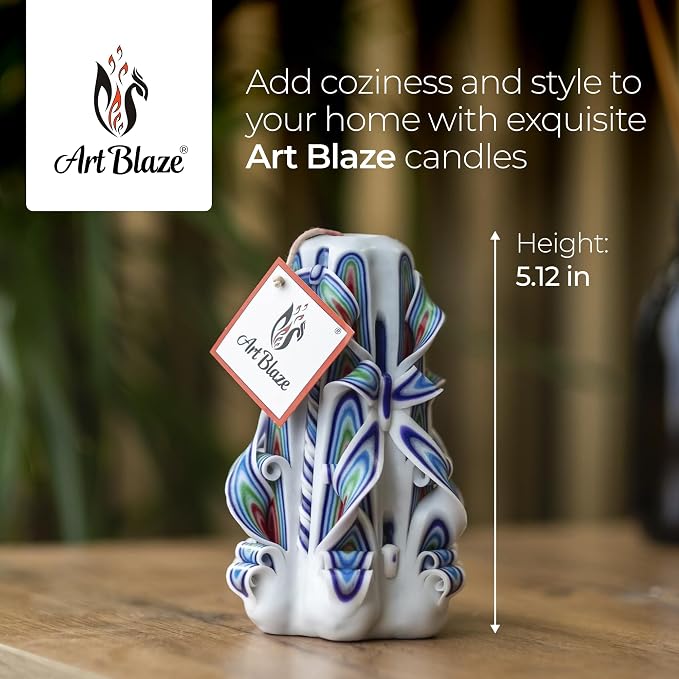 Carved Candles - Handmade Decorative Large Candle – Tall Long Burning Cute Spiral Candle for Women – for Home Decor, Cozy Cottage Core Gift - Christmas Gift for Mom - Polar Star