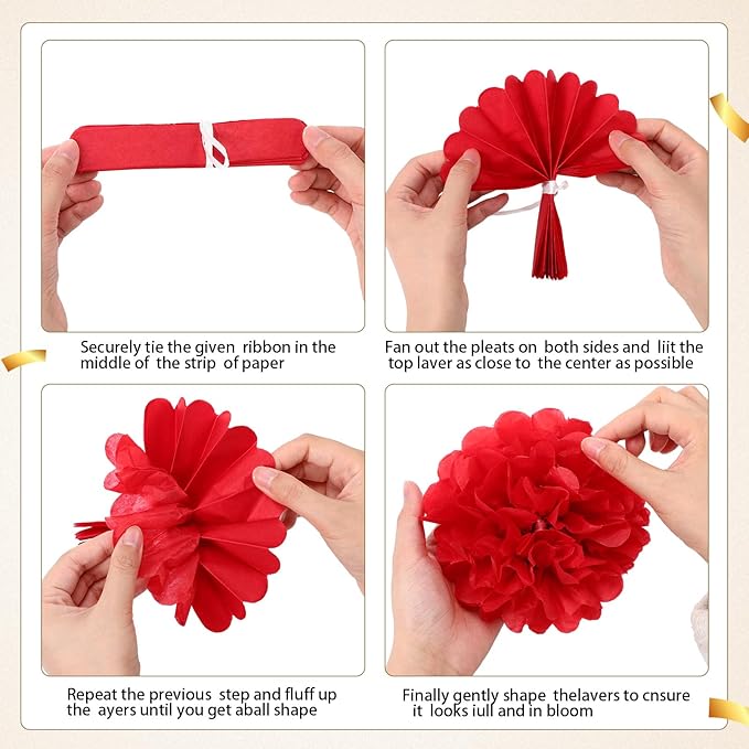 Gilprop 15 Pcs Red and Gold Graduation Decoration 2026 Paper Lanterns Graduation Party Decorations Hanging Round Paper Lanterns with Black Grad Hat Tassel for Congratulation Grad Decorations