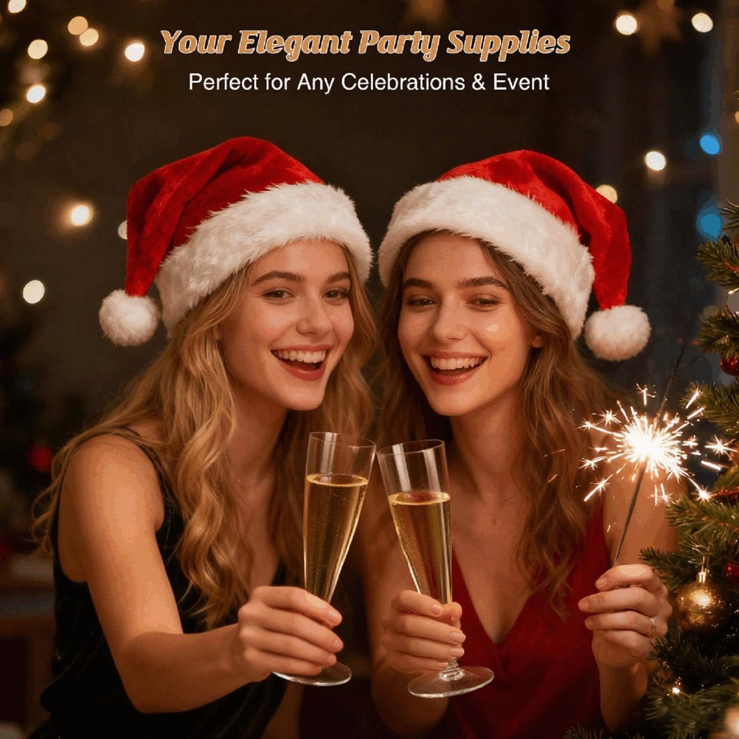 100 Pack Clear Champagne Flutes Plastic Wine Glasses Disposable, 4.5 Oz Transparent Mimosa Glasses for 2025 Wedding Birthday Party Supplies, Bulk Toasting Cocktail Cups