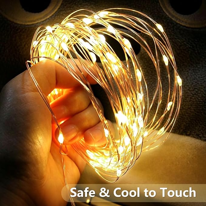 YEGUO 4 Pack Fairy Lights Battery Operated - 16ft 50 LED String Lights, Christmas Mini Lights Indoor for Bedroom Wedding Party Holiday Gift (Warm White)
