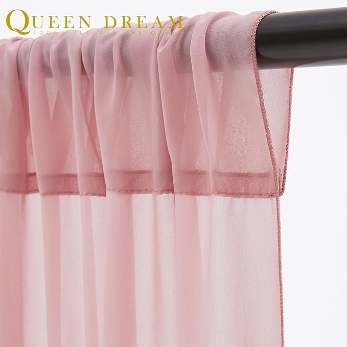 Wedding Backdrop Chiffon Photo Backdrop 4 Panels 5x8ft Dusty Rose Baby Shower Background Birthday Photo Home Party Curtains Backdrop