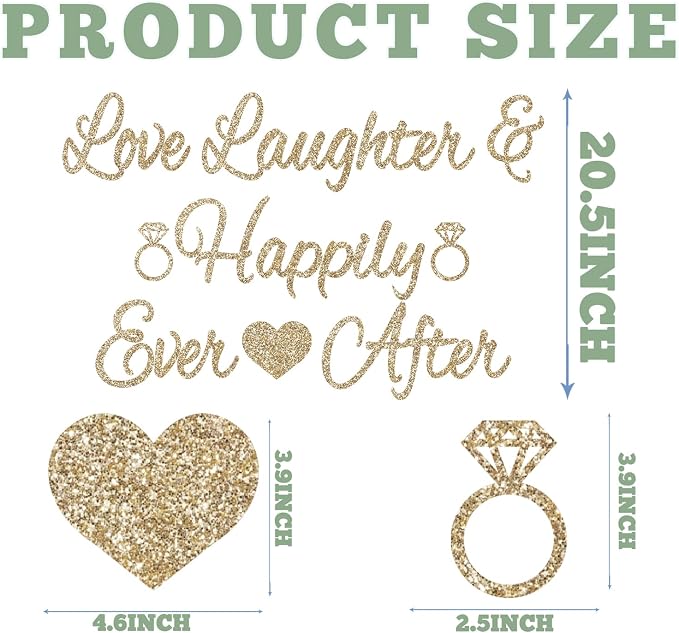 Bridal Shower Decorations,Sage Green Bridal Shower Decorations Includes Love Laughter Happily Ever After Decorations Paper Flower Ball Wedding Decorations for Home Party Bachelorette Party Decorations