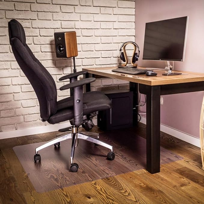 NECAUX Custom Multisize 1.5mm Thick Frosted PVC Table Cover Protector - 20 x 60 Inch Waterproof Plastic Pad Rectangle Vinyl Desk Mat for 5 Foot Coffee Table/Console Table/Media Stand/Countertop