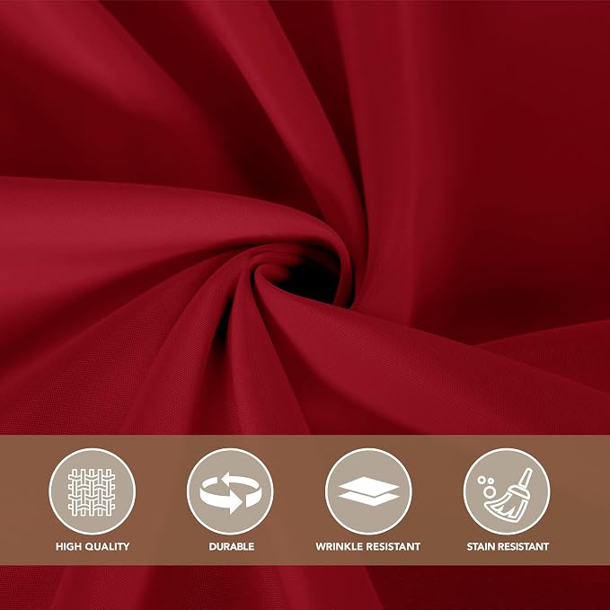 sancua Christmas Red Round Tablecloth 108 Inch Diameter, 6 Pack - Circle Polyester Fabric Table Cloth for Wedding Party Reception Banquet Birthday, Washable Formal Table Cover (Fit 42-96 Inch Tables)