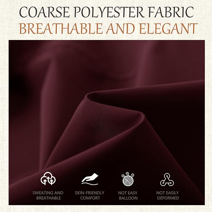 60x102 Table Cloth - 2 Pack Rectangular Black Washable Stain and Wrinkle Resistant Polyester Table Cover for Dining Tables, Various Parties and Camping (Burgundy)