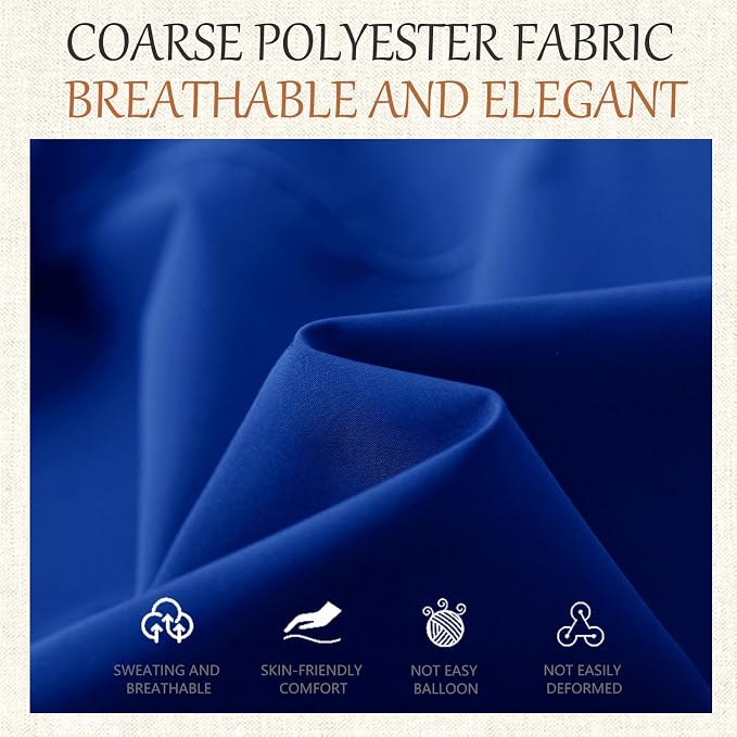 60x102 Table Cloth - 6 Pack Rectangular Black Washable Stain and Wrinkle Resistant Polyester Table Cover for Dining Tables, Various Parties and Camping (Royal Blue)
