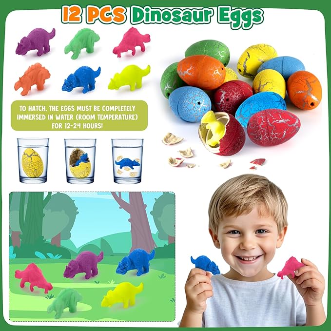 146pcs Dinosaur Party Favors - Dinosaur Birthday Party Supplies & Non-woven Goodie Bags for Kids Birthday, Dino Themed Party Decorations Gifts Pinata Fillers Stuffers Toys