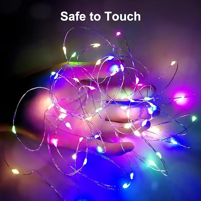 ZGWJ Fairy Lights Battery Operated, 8 Pack Colorful Twinkle String Lights 20 LED 7FT Mason Jar Lamps for Bedroom, Easter, Halloween, Christmas, Party Indoor and Outdoor Decoration