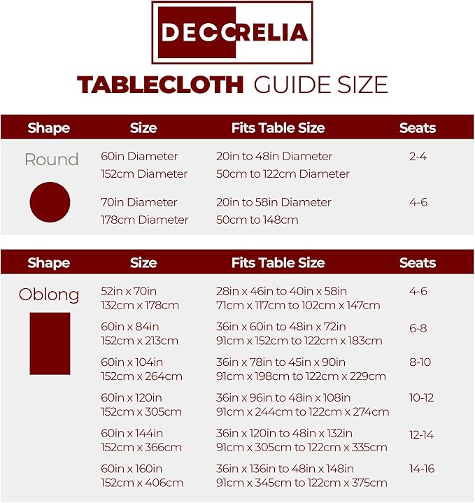 Decorelia Christmas Red Waterproof Faux Linen Rectangle Tablecloth, Spillproof Outdoor Reusable Table Cloth for Patio,Holiday,Banquet,Party,Buffet Dinner (Oblong,60 x 120 Inch (10-12 Seats),Burgundy)