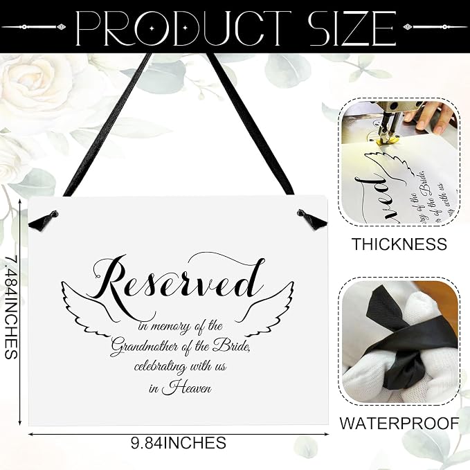 Cherish Every Moment: Personalized Reserved Seating & Memorial Wedding Signs – Heartfelt Ceremony, Reception & Welcome Decor