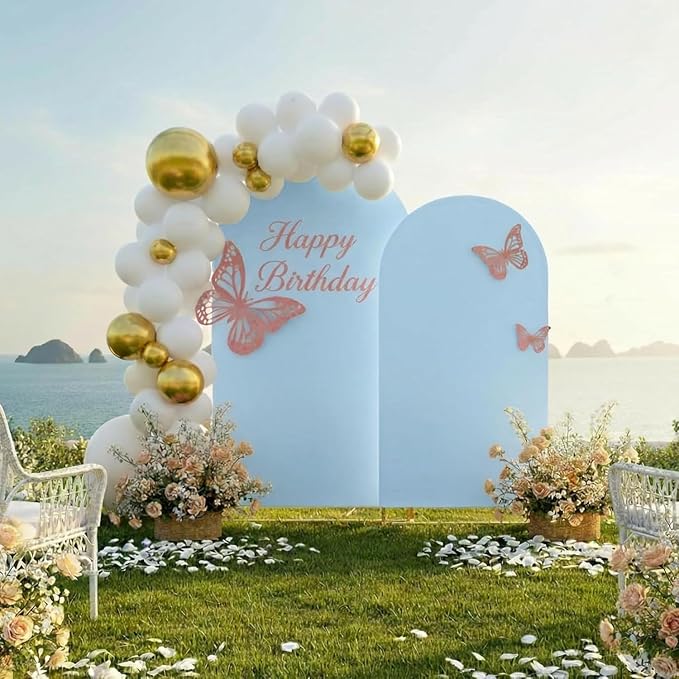 Toolterritary Metal Arch Backdrop Stand and Cover Set, 7.2FT, 6FT | Party Backdrop, Easy to Assemble, For Parties, Birthday, Baby Shower