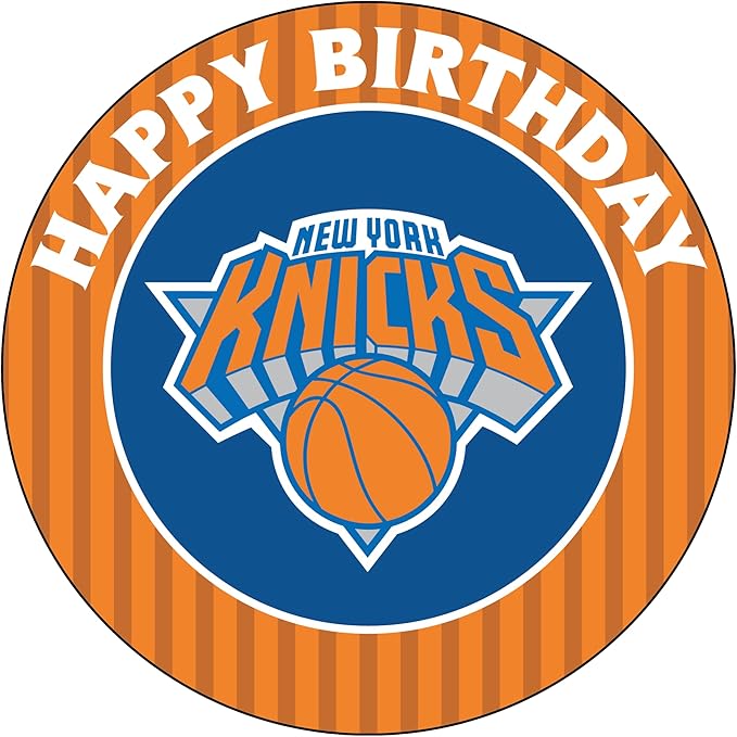 7.5 NY knicks Cake Topper – Round Edible Birthday Cake Decorations, Happy Birthday Cake