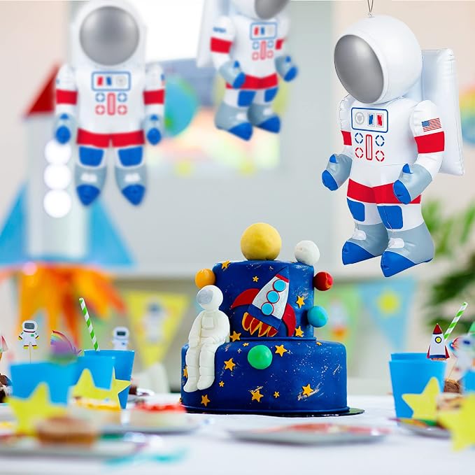 ArtCreativity 2 Pack 22” Inflatable Astronaut Balloon with Hanging Tag, Astronaut Party Decorations for Outer Space Events, Party Inflates for Christmas, Birthday and Science Kids Fun Accessories