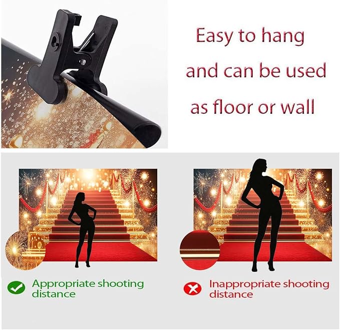 12x10ft Red Carpet Backdrop Movie Night Props Red Carpet Party Decorations Stage Award Ceremony Fashion Show Photos VIP Party Decor Backdrop Birthday Banner Graduation Photos Senior Prom Background