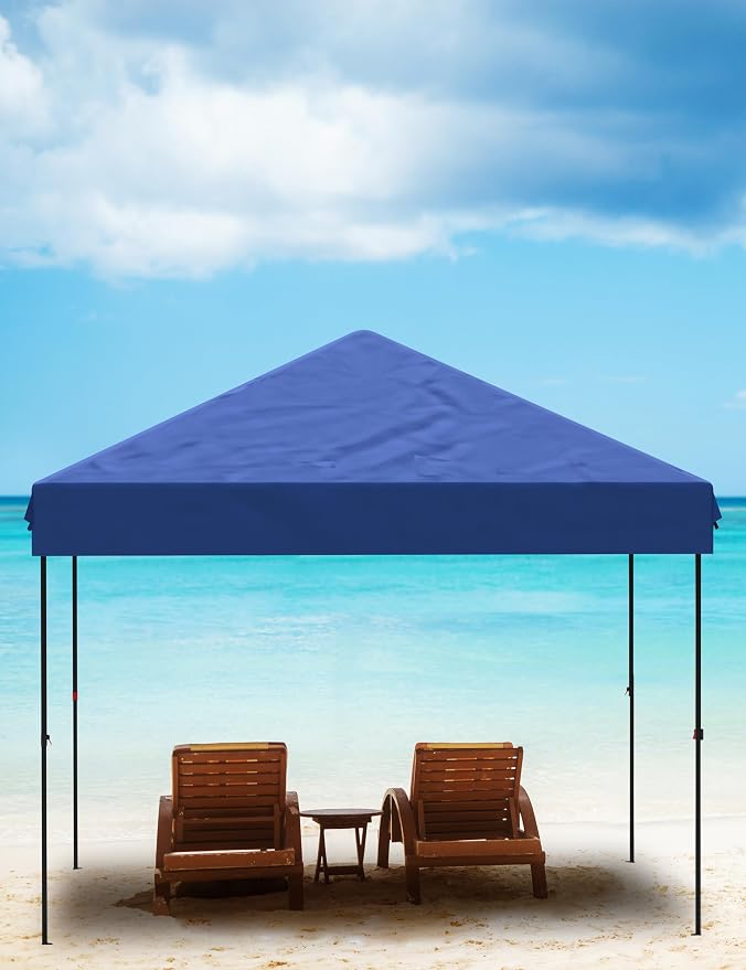GAOMON 10x10FT Pop Up Canopy, Waterproof & UV Resistant Commercial Instant Craft Fair Canopy Tent Outdoor Events Instant Shelter for Farmer Market, Party, Event, Patio, Blue