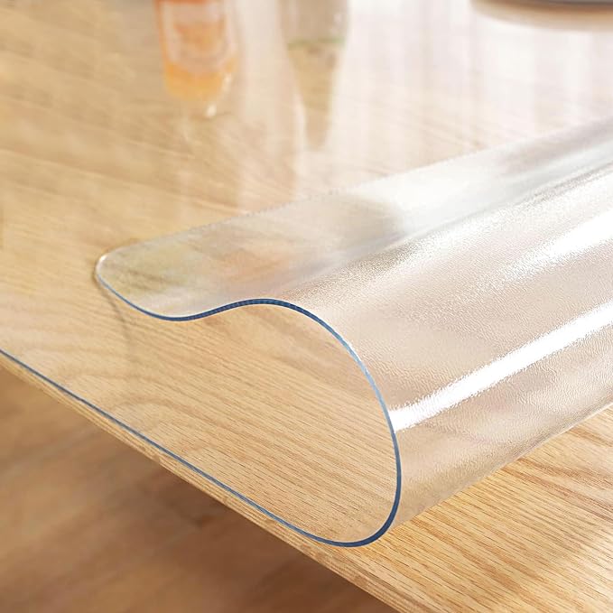 LovePads Frosted Desk Mat 18 x 60 Inch, 1.5mm Thick Frosted Table Protector, Waterproof Plastic Table Cover Protector, PVC Desk Protector Mat, Vinyl Desk Cover for Desktop, Coffee & Dining Table