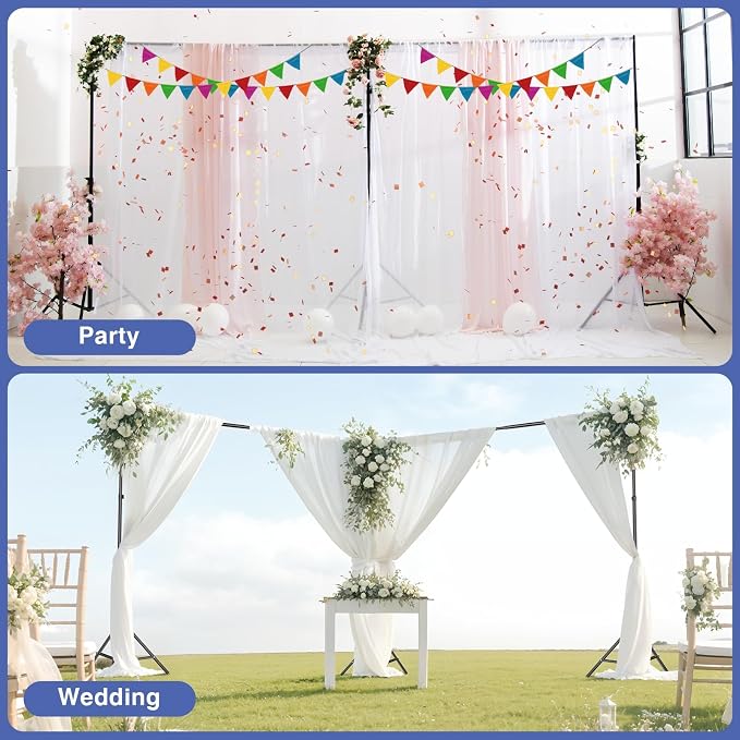 EMART Backdrop Stand, 20x7ft(WxH) Large Adjustable Background Support System with 308° Angle Rotatable Connector, 8 Clamps, 3 Sandbags and Carry Bag for Parties, Wedding, Photography Studio