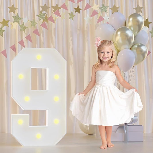 9th Birthday Decorations Marquee Numbers, 2.3FT Large Light up Number 9 for Birthday Decorations, Number 9 Light up Numbers for Party Anniversary Decor Sign
