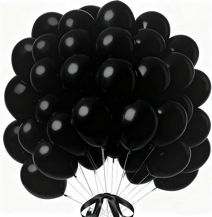 160pcs Black Balloons 12 Inch Matte Latex Balloons for Graduation Birthday Wedding Party Decorations
