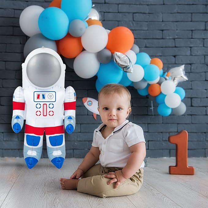 ArtCreativity 2 Pack 22” Inflatable Astronaut Balloon with Hanging Tag, Astronaut Party Decorations for Outer Space Events, Party Inflates for Christmas, Birthday and Science Kids Fun Accessories