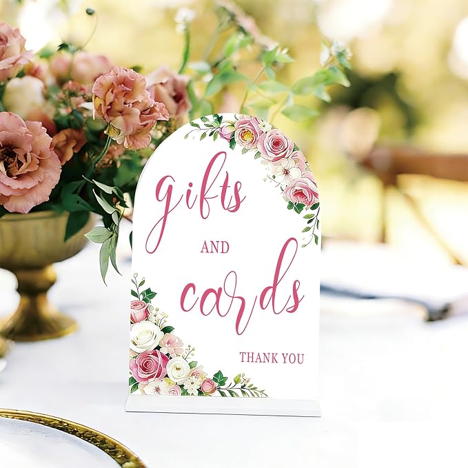 Acrylic Wedding Signs Decor - Arch Wedding Sign with Base, Wedding Decorations for Reception Romantic Wedding Anniversary and Event Decoration Scenarios 4.7 * 6.8 Inch(size:S1)