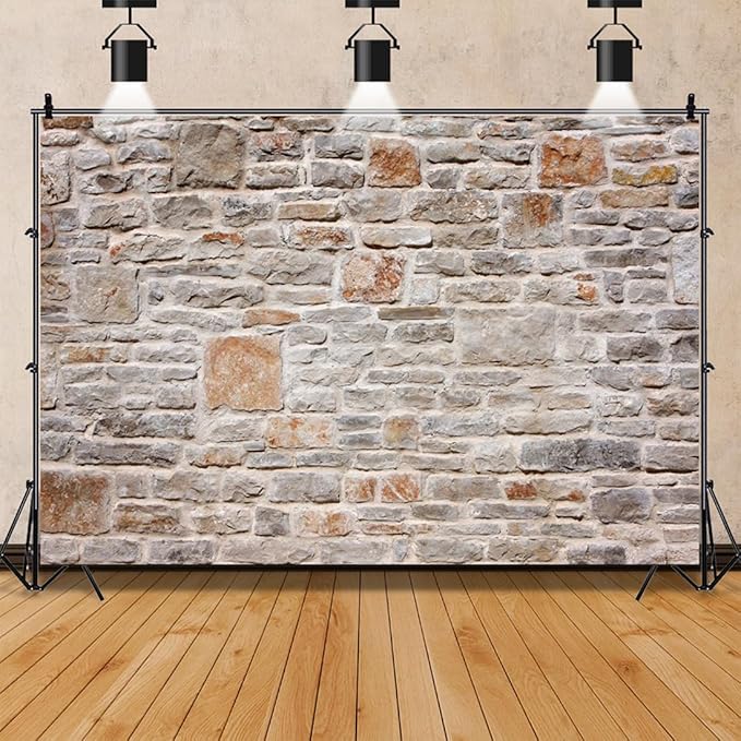 AOFOTO 6x4ft Stone Wall Backdrop Vintage Rock Stone Textured Photography Background Medieval Vineyard Old Castle Cobblestone Brick Wall Birthday Party Scene Setters Decoration Photo Booth Props