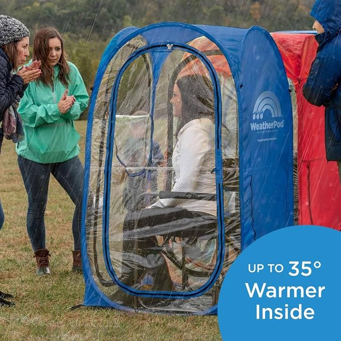WeatherPod® Pop-Up Sports Tent 1-2 Person – Instant Setup MyPod™ Original Shark Tank All-Weather Shelter for Outdoor Sports, Rain, Wind & Cold