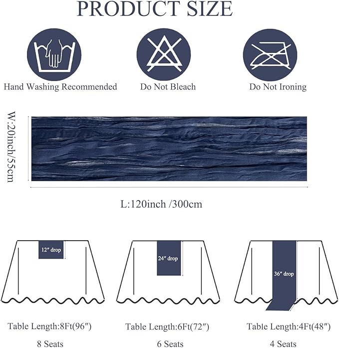 20Pack Navy Blue Cheesecloth Table Runner 10Ft Gauze Table Runner Navy Blue Cheese Cloth Table Runners Long Sheer Fabric Tablerunners for Wedding Party Bridal Shower Thanksgiving Christmas