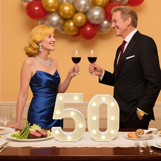 LED Marquee Light Up Numbers Sign - Lighted Birthday Numbers Sign for Birthday Party Decoration, Bar Wall, Home, Table Room, Wedding and Christmas Decorations, Number 3