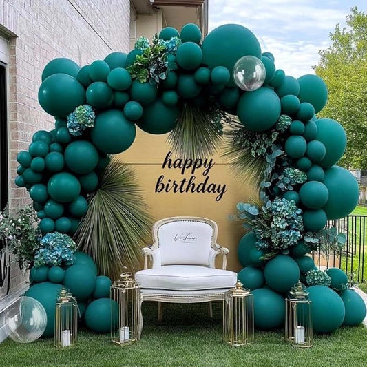 Teal Balloon Garland Arch Kit Double Stuffed, Dark Turquoise Teal-Green Aqua Balloon Different Sizes 18/12/5 Inch for Baby Shower Birthday Wedding Winter New Year Party Decoration