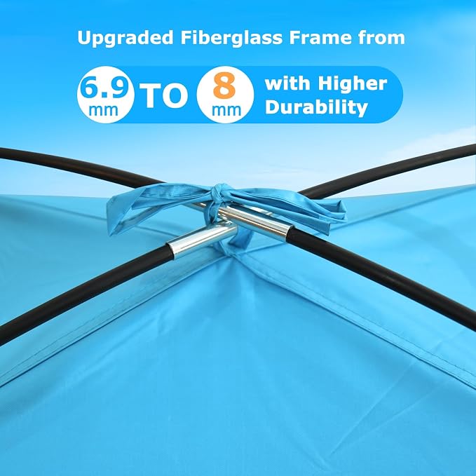 COMMOUDS Beach Tent Sun Shelter for 3/4/6/8 Person, UPF 50+ UV Protection Beach Shade Canopy Tent, Lightweight, Easy Set Up and Carry