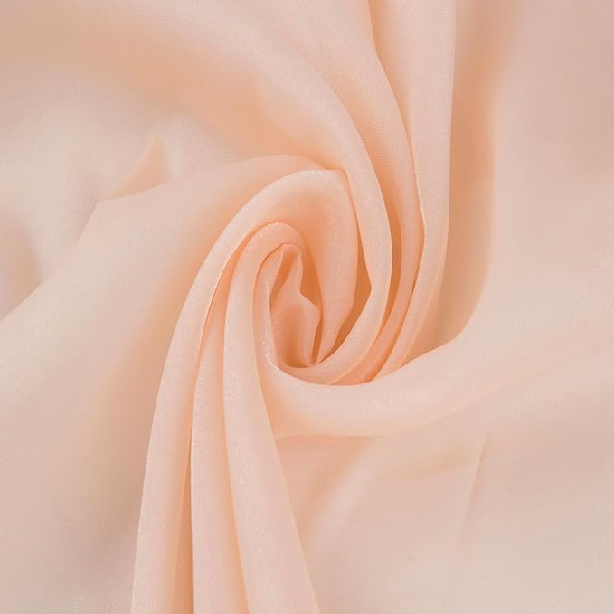YYCRAFT Chiffon Fabric by The Yard 59" Wide 10 Yards, Peach