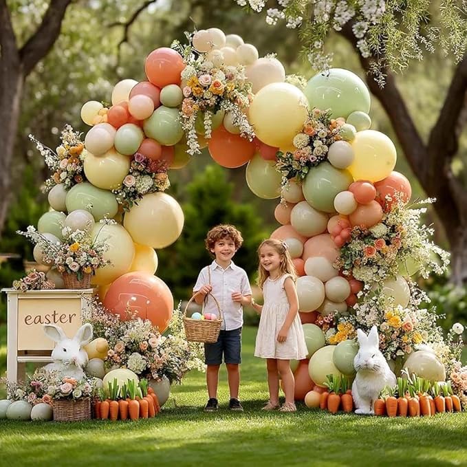 Dusty Pink Yellow Green Balloon Arch, Double Stuffed Sage Light Yellow Peach White Sand Mauve Pastel Balloon Garland Kit for Baby Shower Birthday Bridal Wedding Floral Valentines Party Decoration