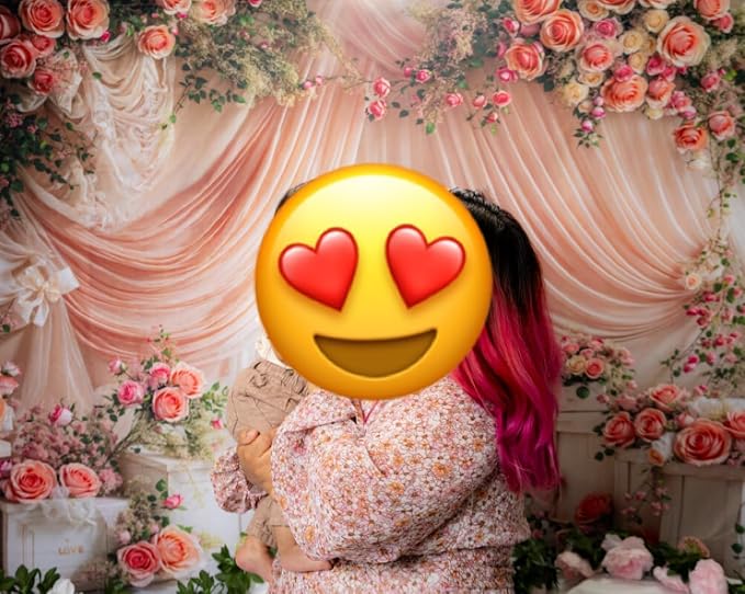 Kate 10x6.5ft Wedding Backdrop Curtain Pink Floral Decor for Ceremony Photography Background Romantic Bridal Shower Party Photo Booth Props with Rose Garland Drapes