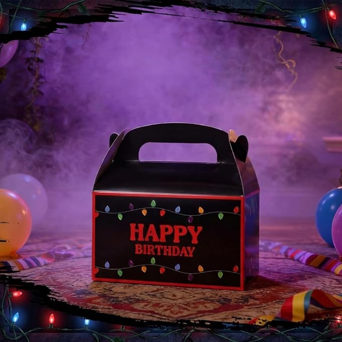 Marspark 12 Pack Strange Birthday Party Supplies, Paper Gift Boxes, Cartoon Candy Treat Boxes for Strange Themed Birthday Party Decorations(Spooky Pattern)