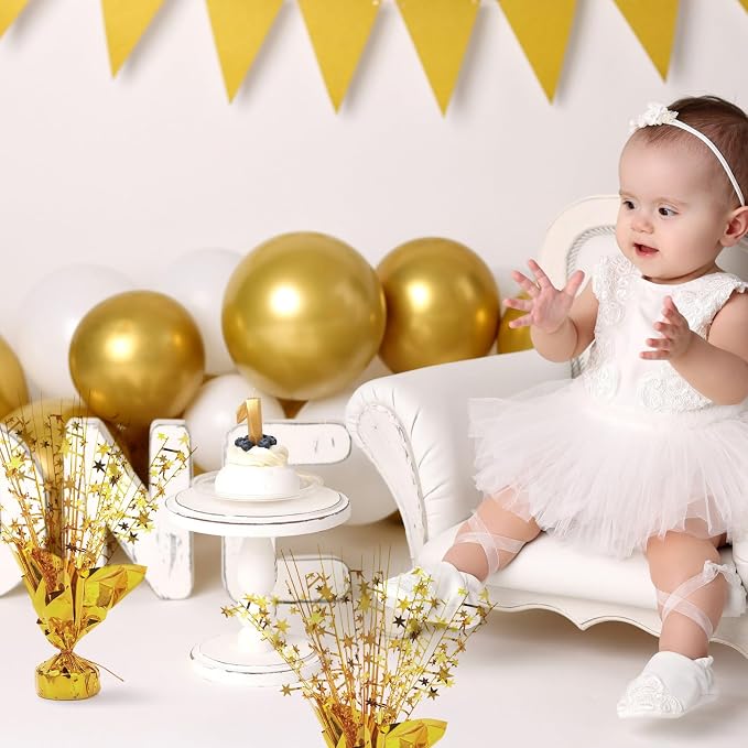 20 Pack Gold Foil Spray Centerpiece Star Table Decoration Metallic Burst Table Centerpieces for Birthday New Year Wedding Anniversary Graduation Party Supply (Gold)