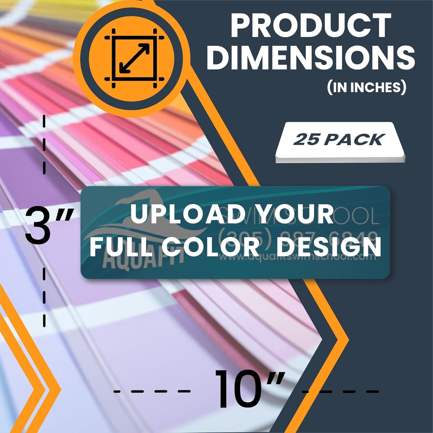 Magnet Me Up Custom 10x3 Inch Rectangle Magnet, 25 Pack, Customizable for Businesses, Personal Use, Choose Your Text, Upload Image, Magnetic Vinyl for Car and Any Magnetic Surface, Crafted in USA