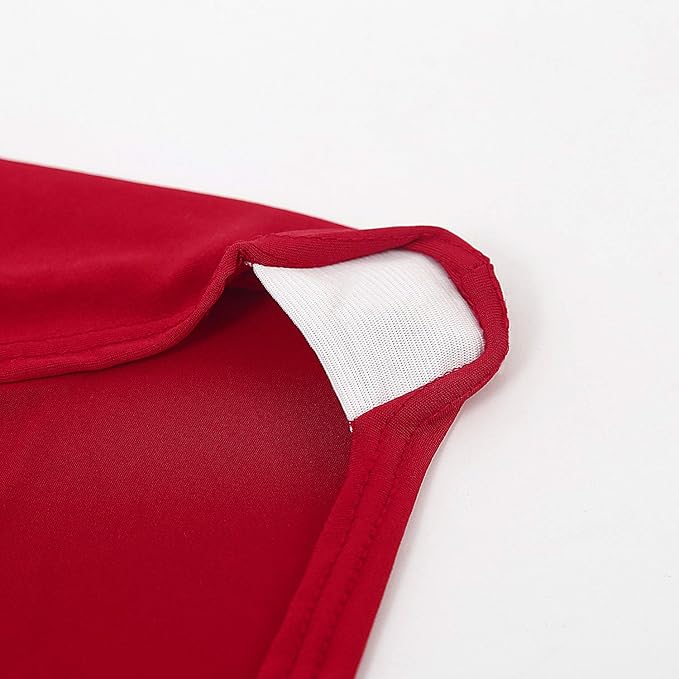 Peomeise 12pcs Stretch Spandex Chair Cover for Wedding Party Dining Banquet Event (Red, 12)